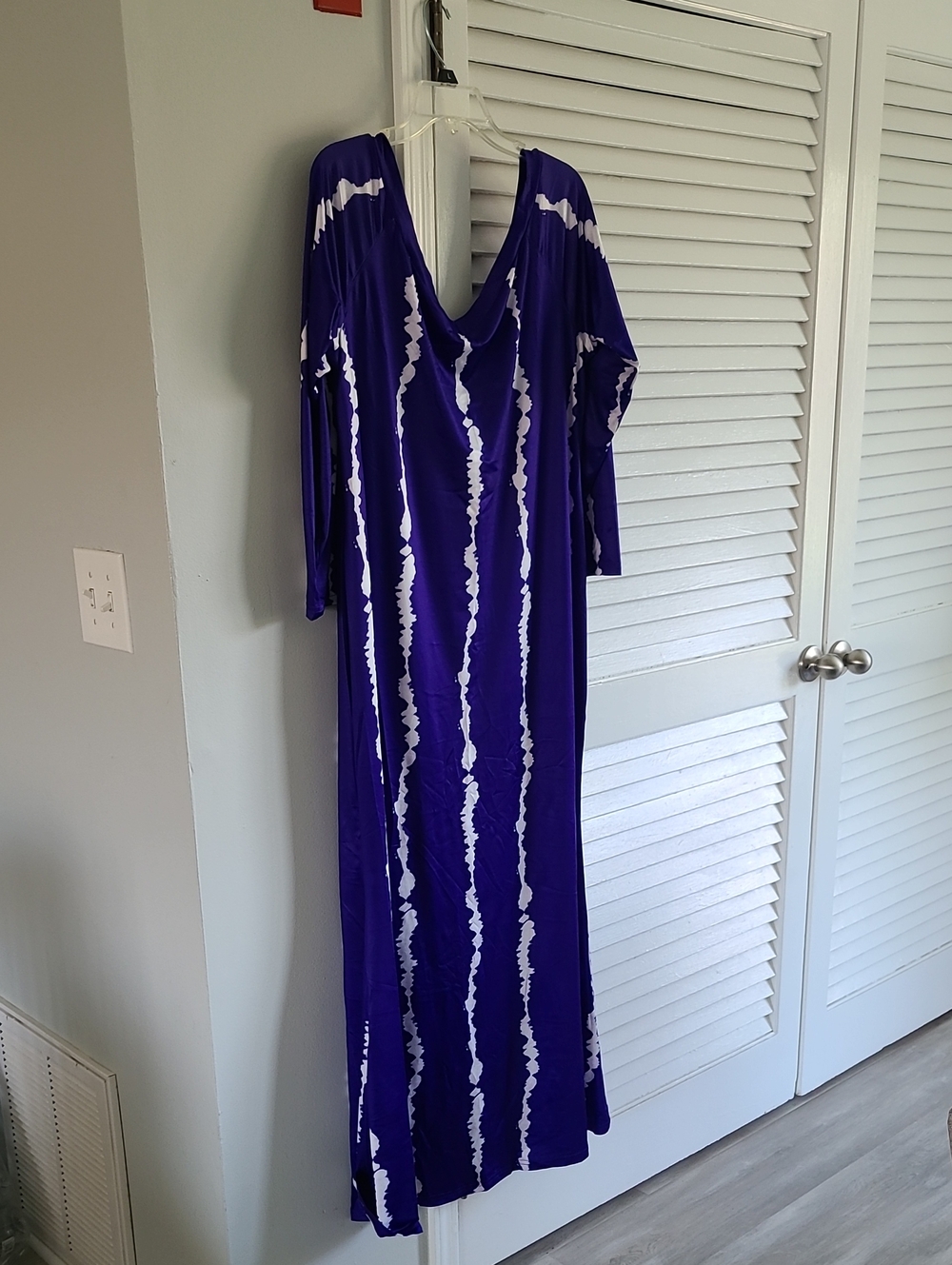 Purple & White Tie-Dye Maxi Dress